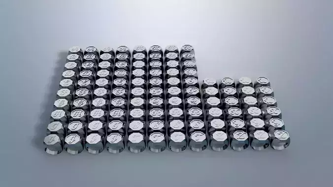 Hex Signet Ring Collection A Z Set Solid and Hollow Versions