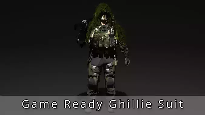 Military Ghillie Suit - Game Ready