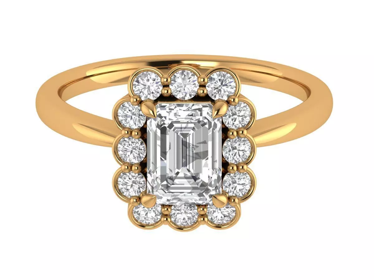 Radiant Solitaire Ring 3D print model