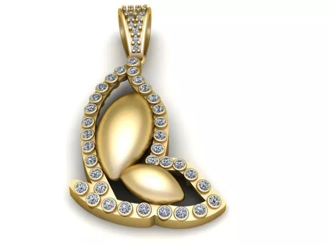 Leaf Swirl Elegant Pendant 3D print model