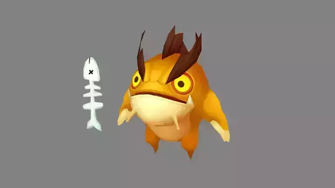 Cartoon fish monster