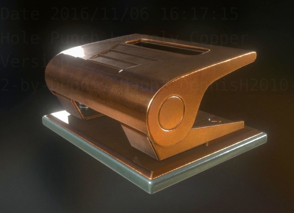 Hole Punch Copper Version Rigged And Animated Low-poly 3D model_34