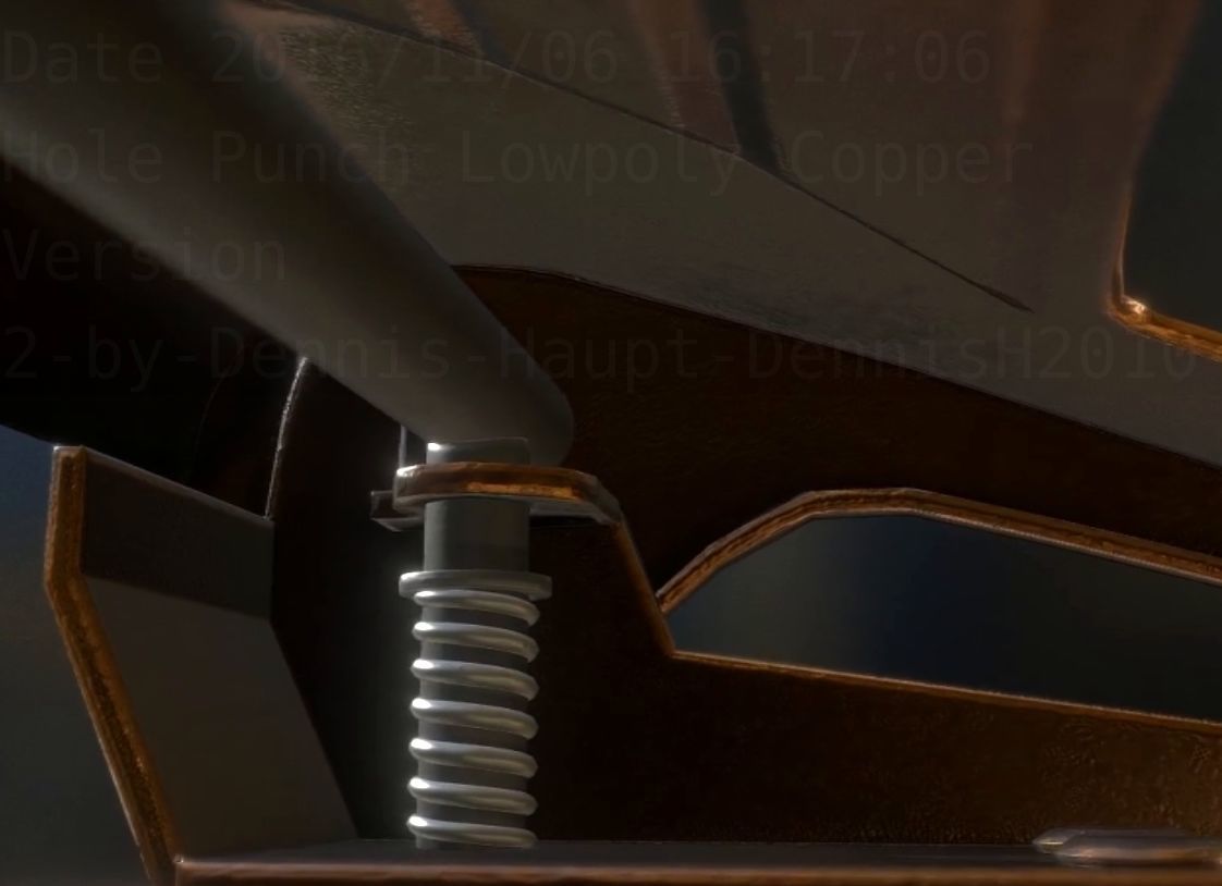 Hole Punch Copper Version Rigged And Animated Low-poly 3D model_14