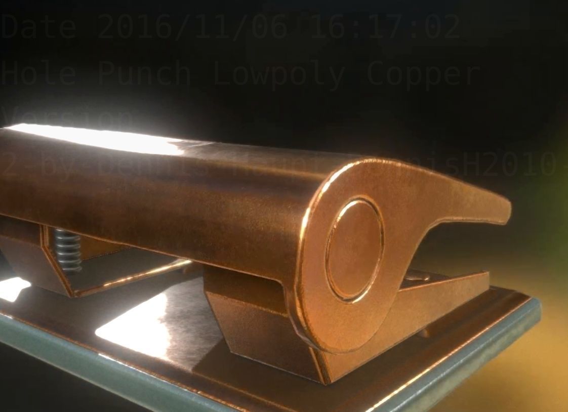 Hole Punch Copper Version Rigged And Animated Low-poly 3D model_13