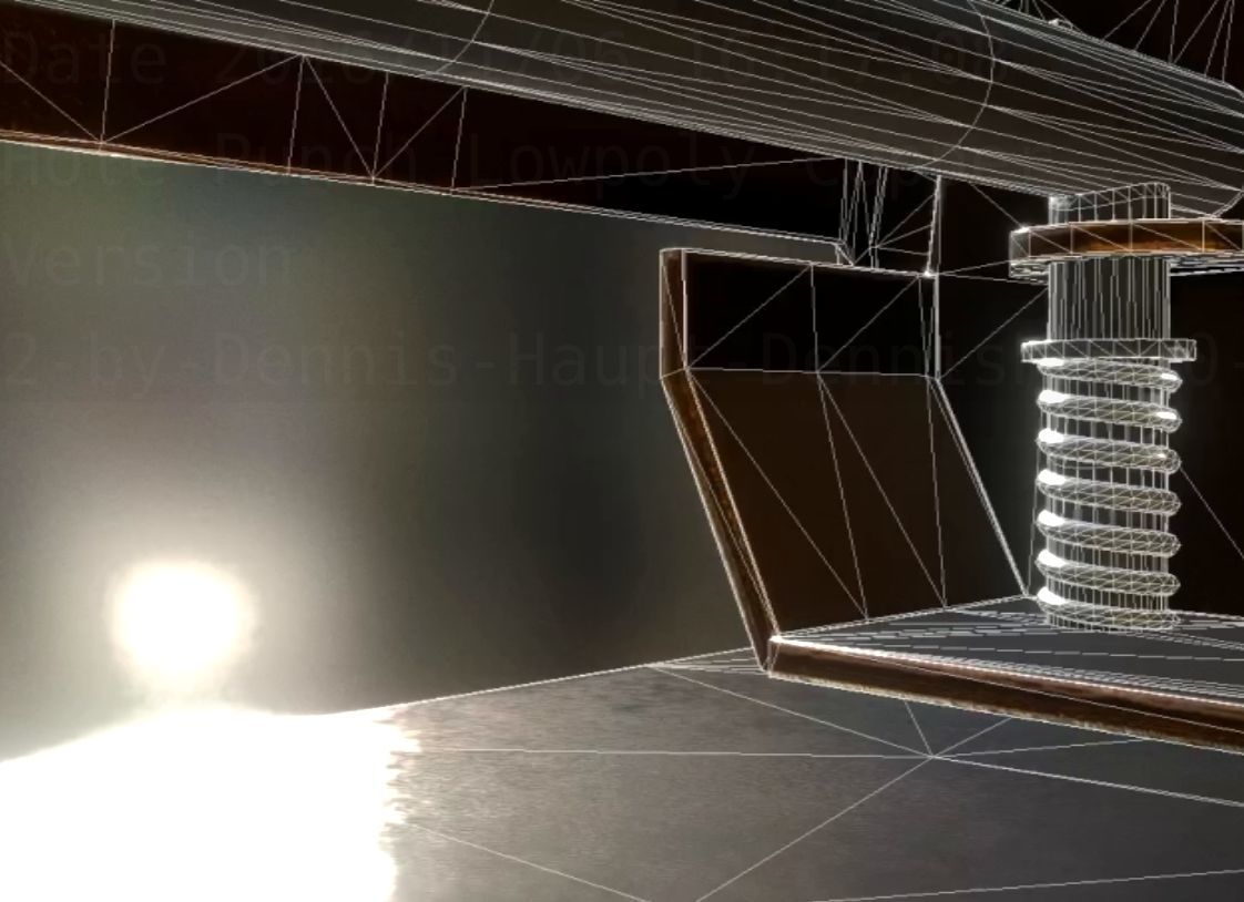 Hole Punch Copper Version Rigged And Animated Low-poly 3D model_24