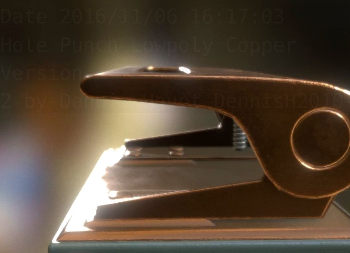 Hole Punch Copper Version Rigged And Animated Low-poly 3D model_4