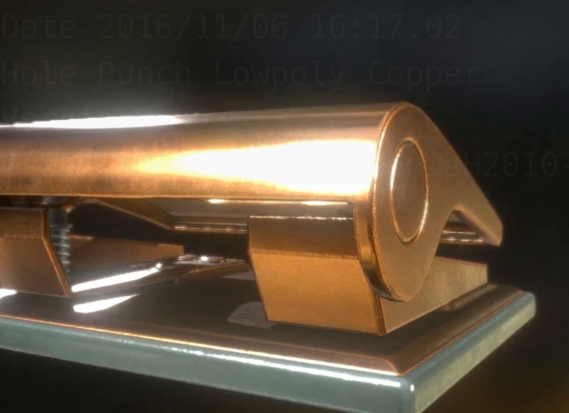 Hole Punch Copper Version Rigged And Animated Low-poly 3D model_11