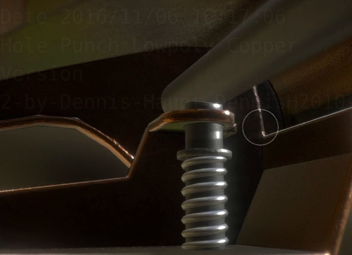 Hole Punch Copper Version Rigged And Animated Low-poly 3D model_18