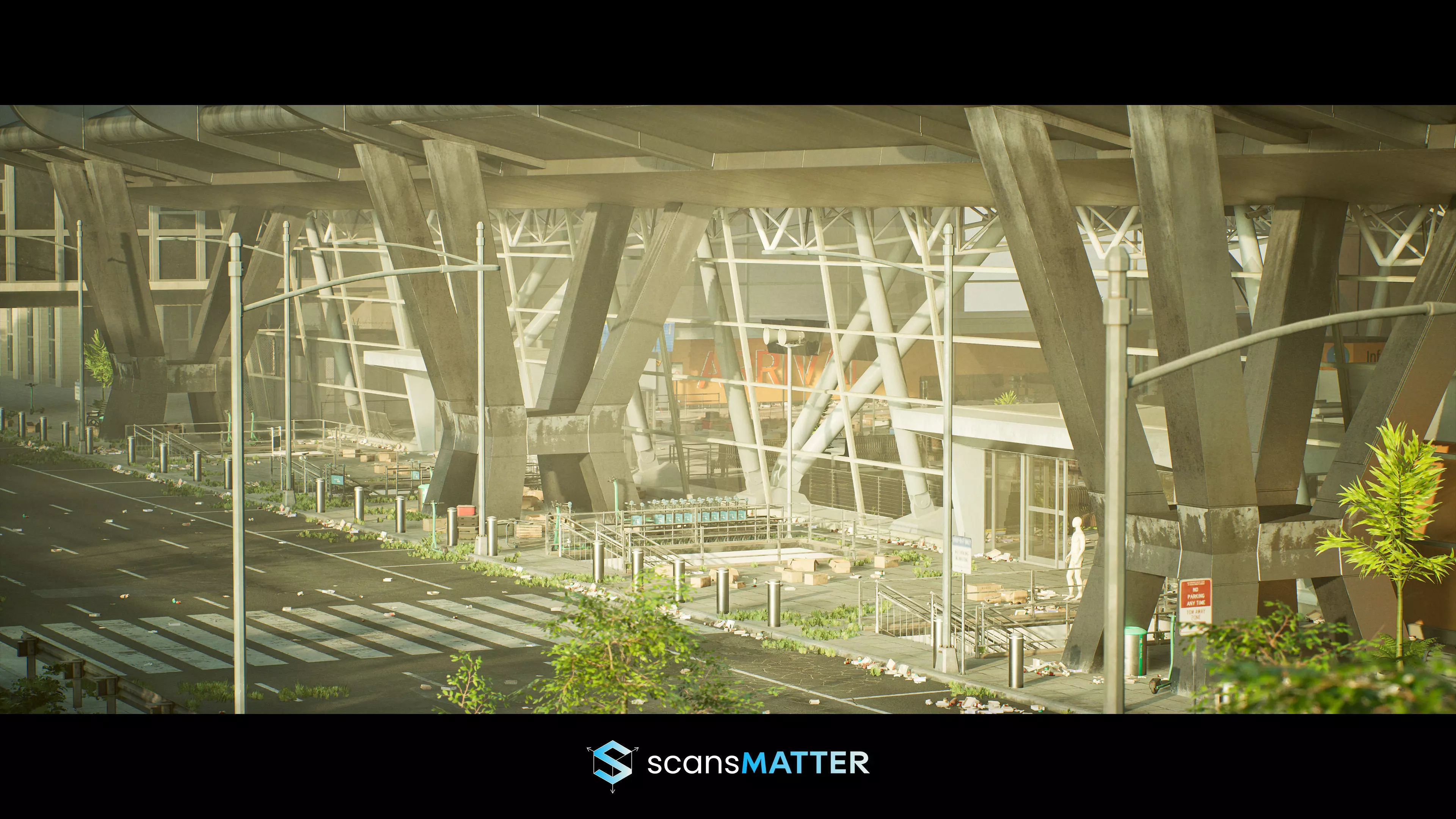 Abandoned Airport - Real Time Unreal Engine 5 Environment Low-poly 3D model