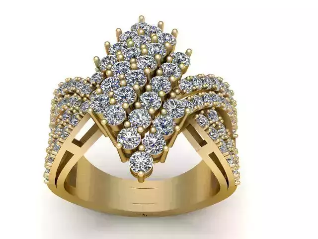 Royal Diamond Cluster Crown Ring