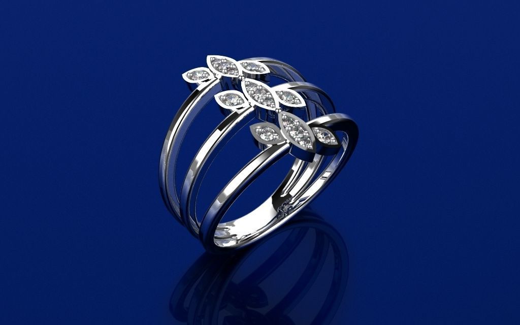 Ring Delicate Leaves - Jewelry 3D - AN-41 3D print model_22
