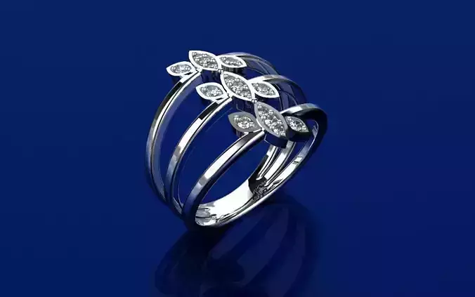 Ring Delicate Leaves - Jewelry 3D - AN-41 3D print model