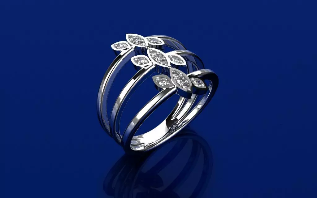 Ring Delicate Leaves - Jewelry 3D - AN-41 3D print model_0
