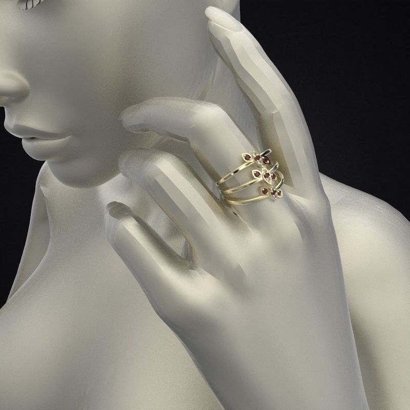 Ring Delicate Leaves - Jewelry 3D - AN-41 3D print model_2