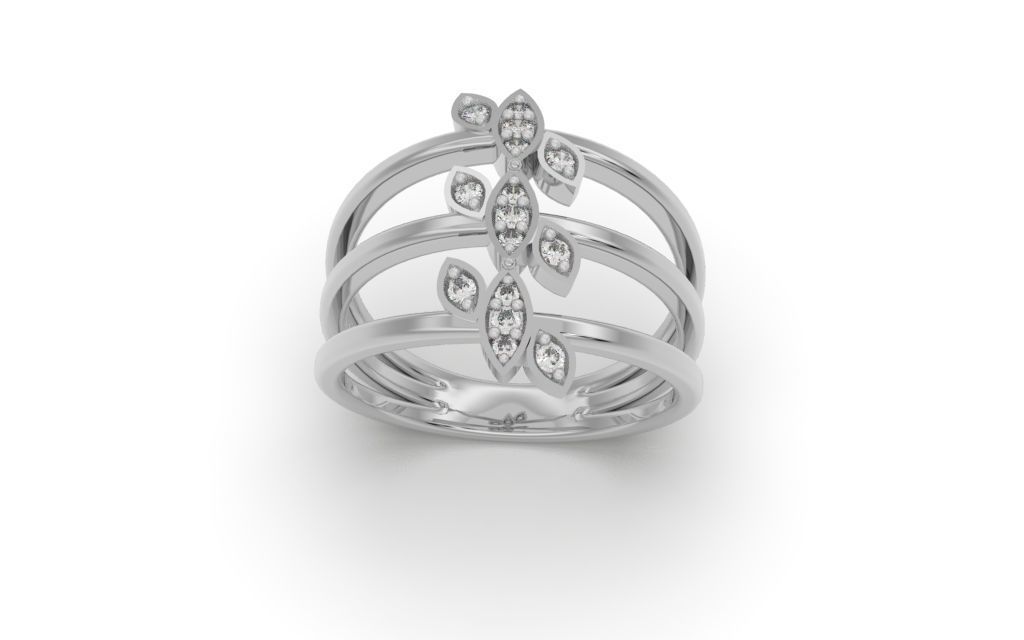 Ring Delicate Leaves - Jewelry 3D - AN-41 3D print model_6