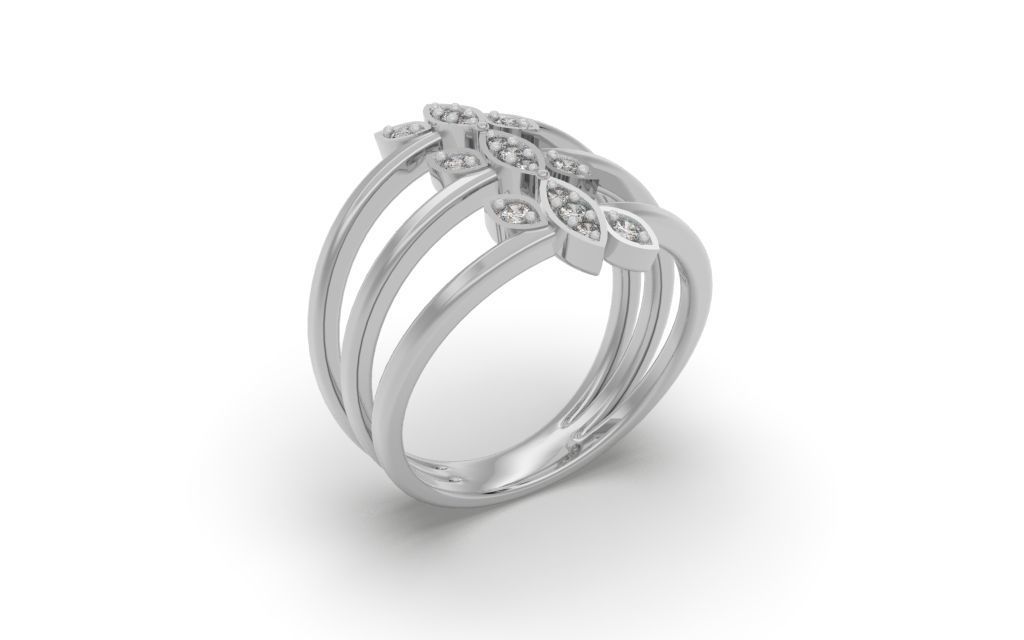 Ring Delicate Leaves - Jewelry 3D - AN-41 3D print model_13