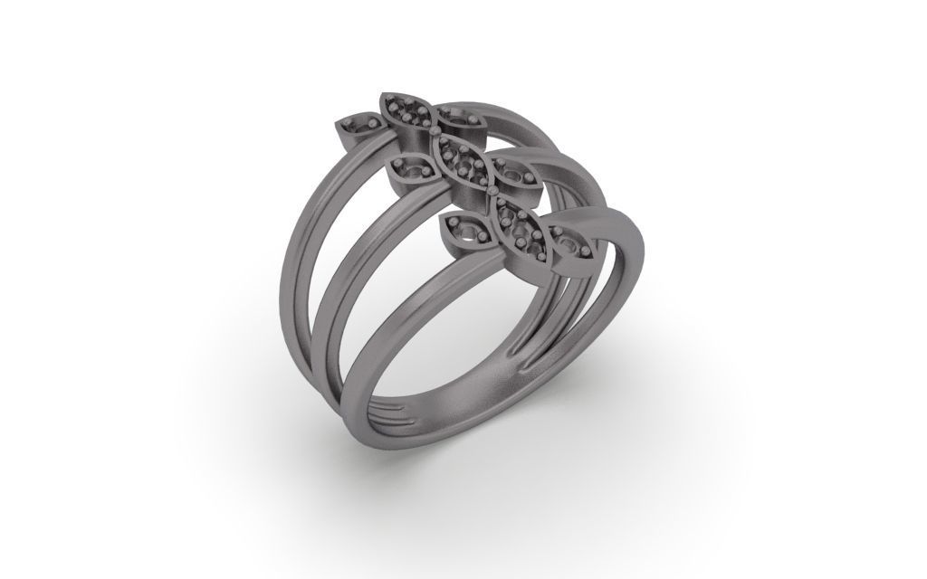 Ring Delicate Leaves - Jewelry 3D - AN-41 3D print model_14