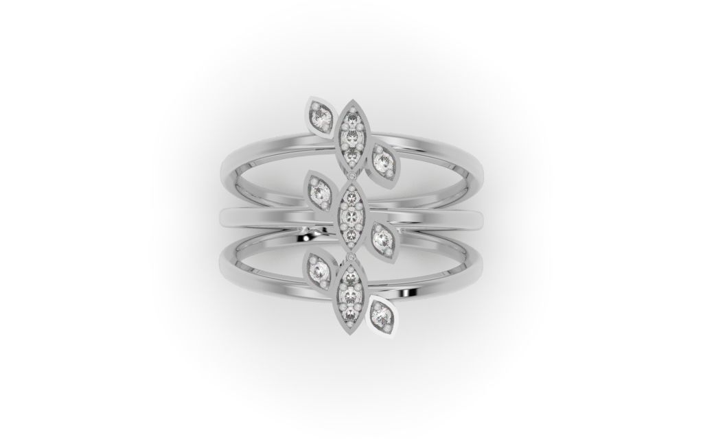 Ring Delicate Leaves - Jewelry 3D - AN-41 3D print model_10