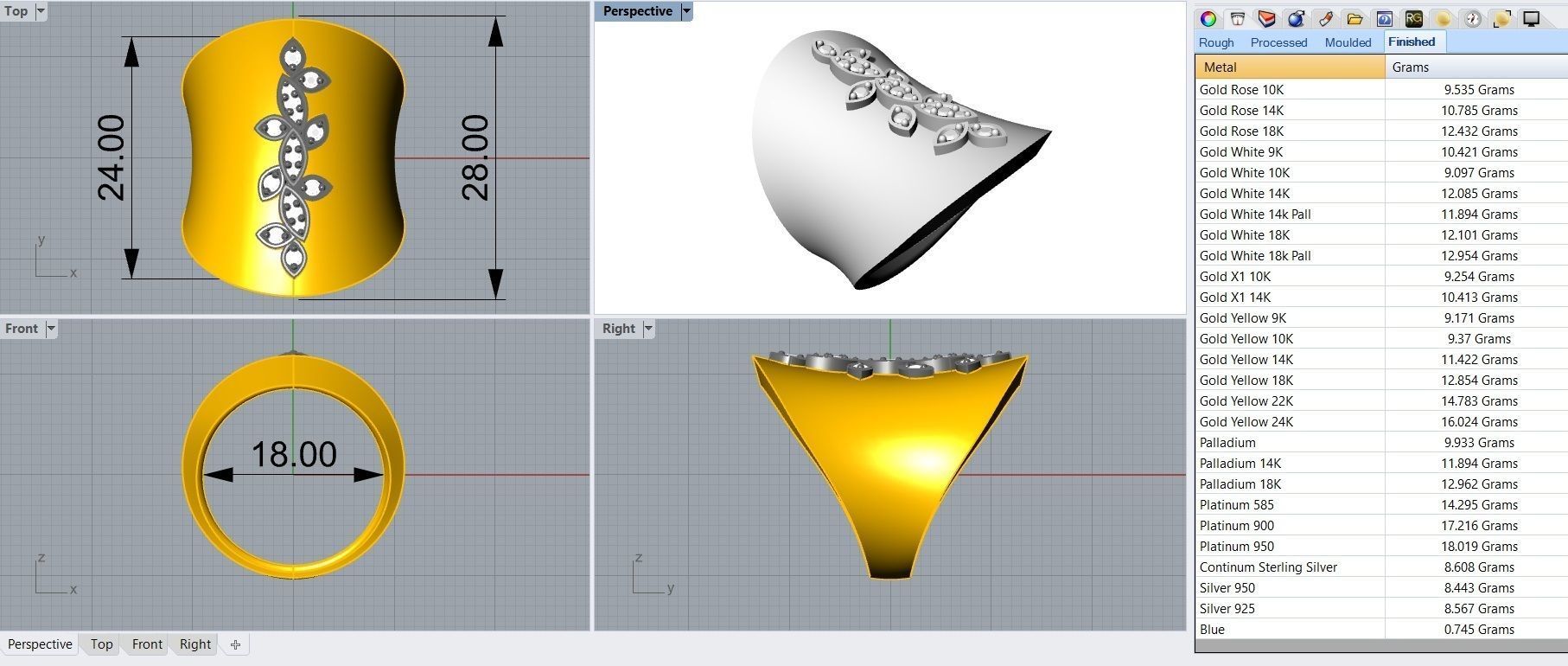 Ring Delicate Leaves - Jewelry 3D - AN-37 3D print model_1