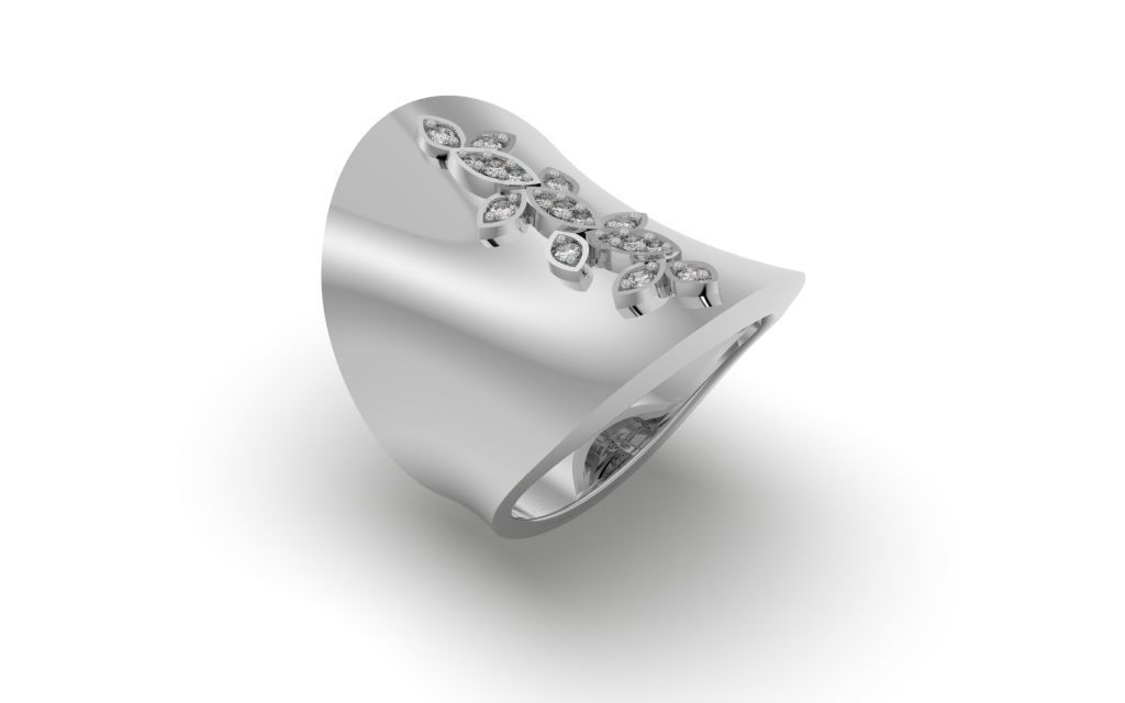 Ring Delicate Leaves - Jewelry 3D - AN-37 3D print model_7