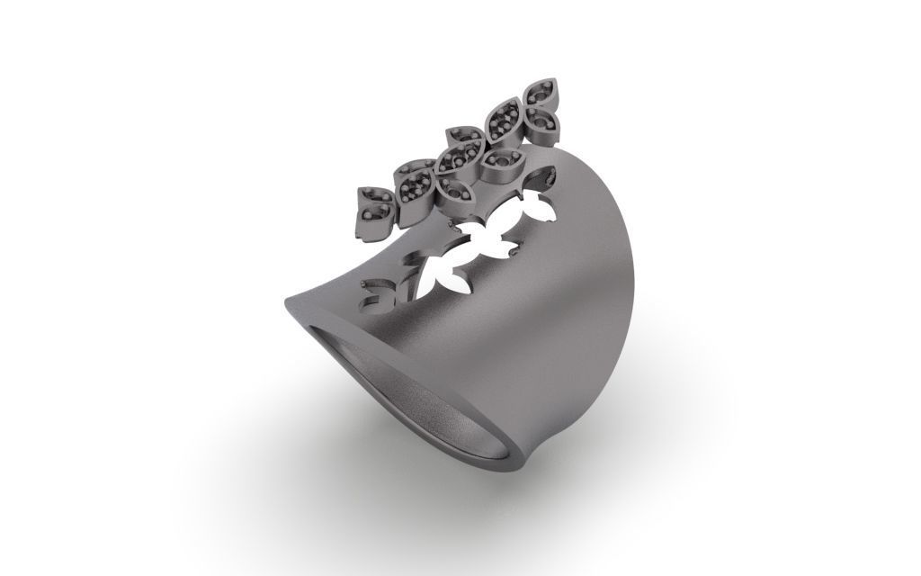 Ring Delicate Leaves - Jewelry 3D - AN-37 3D print model_15