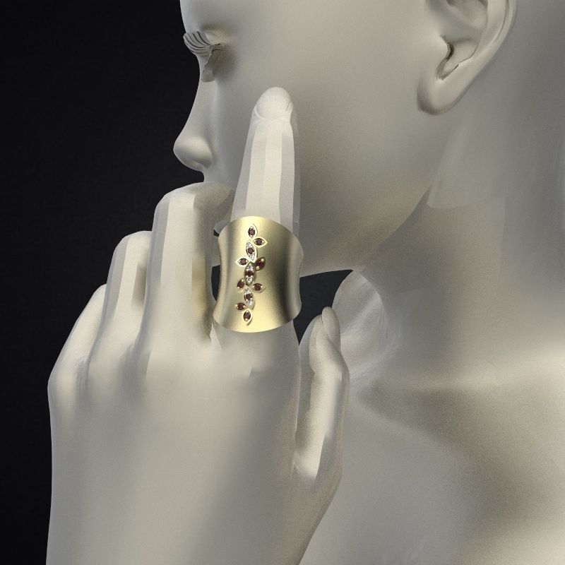 Ring Delicate Leaves - Jewelry 3D - AN-37 3D print model_26