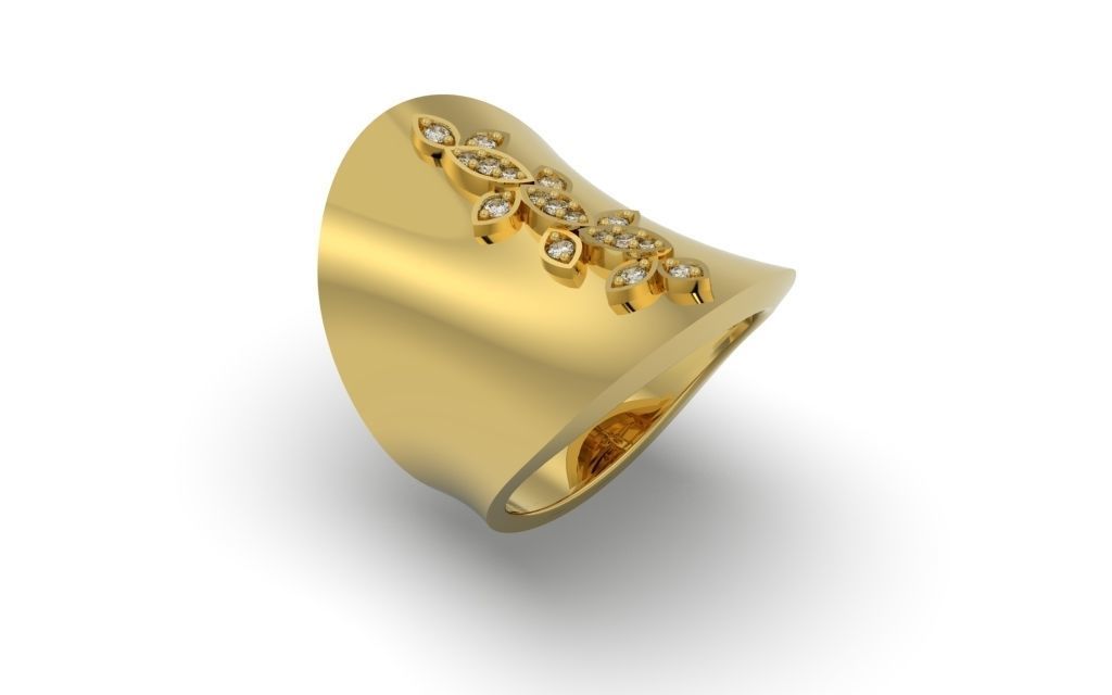 Ring Delicate Leaves - Jewelry 3D - AN-37 3D print model_12