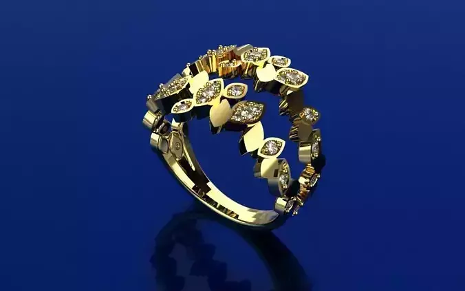 Ring Delicate Leaves - Jewelry 3D - AN-43 3D print model