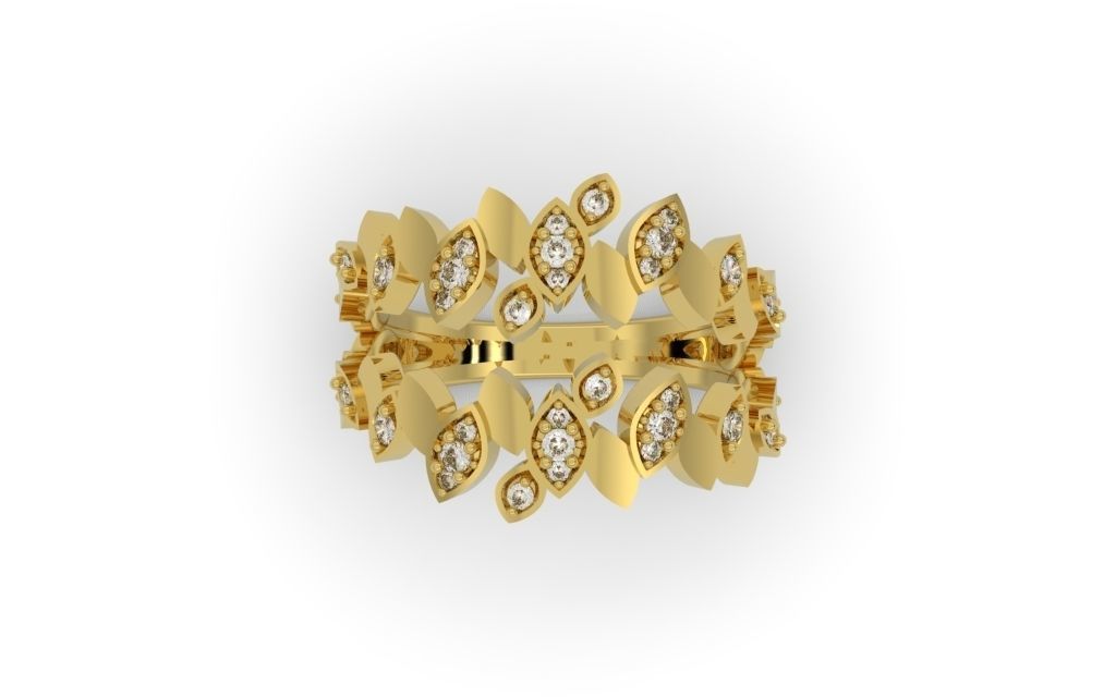 Ring Delicate Leaves - Jewelry 3D - AN-43 3D print model_21