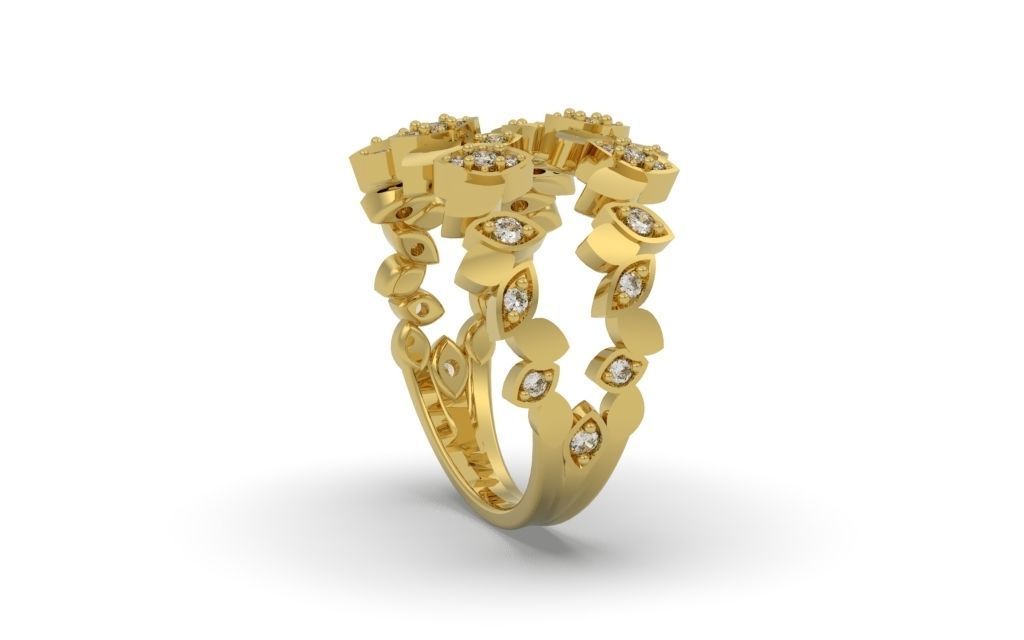 Ring Delicate Leaves - Jewelry 3D - AN-43 3D print model_5