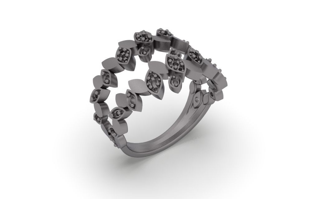 Ring Delicate Leaves - Jewelry 3D - AN-43 3D print model_18