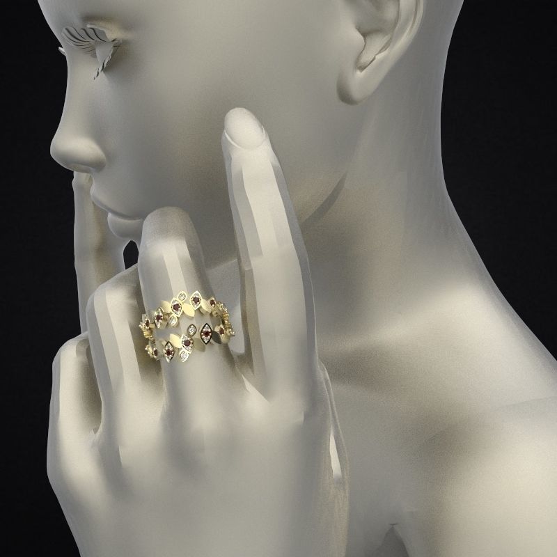 Ring Delicate Leaves - Jewelry 3D - AN-43 3D print model_10