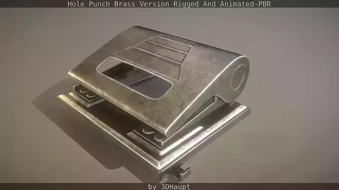 Hole Punch Brass Version Rigged And Animated  - Gameready - PBR Low-poly 3D model