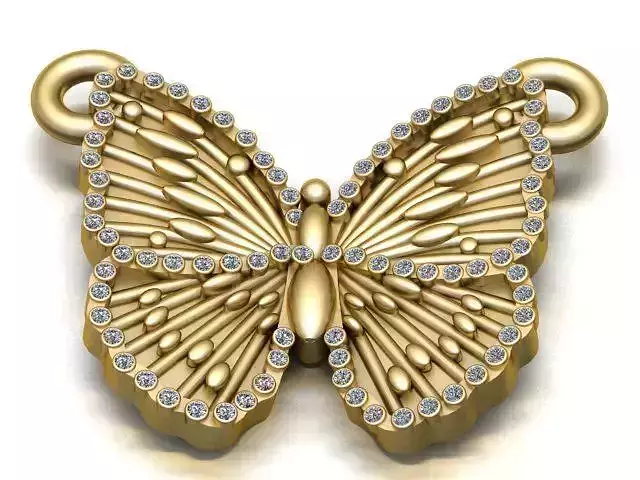 Diamond Butterfly Wings Pendant