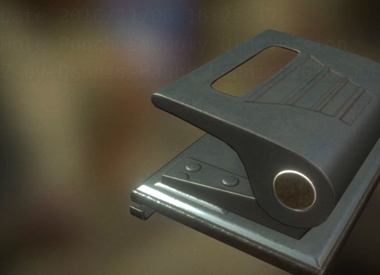 Hole Punch Old Version Rigged And Animated  - Gameready - PBR Low-poly 3D model_30