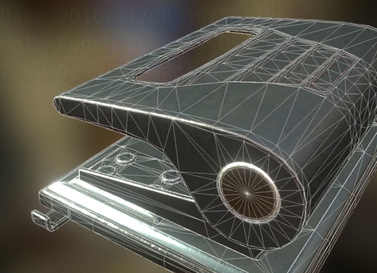 Hole Punch Old Version Rigged And Animated  - Gameready - PBR Low-poly 3D model_13