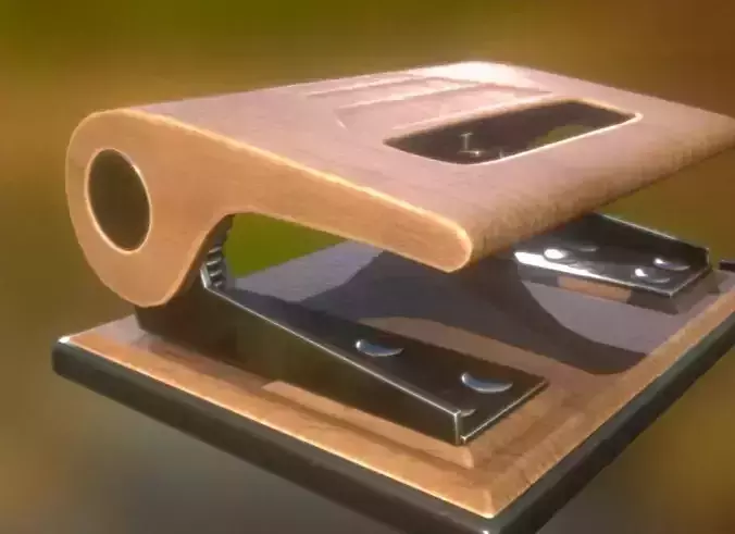 Hole Punch Wood Version 2 Rigged And Animated  - Gameready - PBR Low-poly 3D model