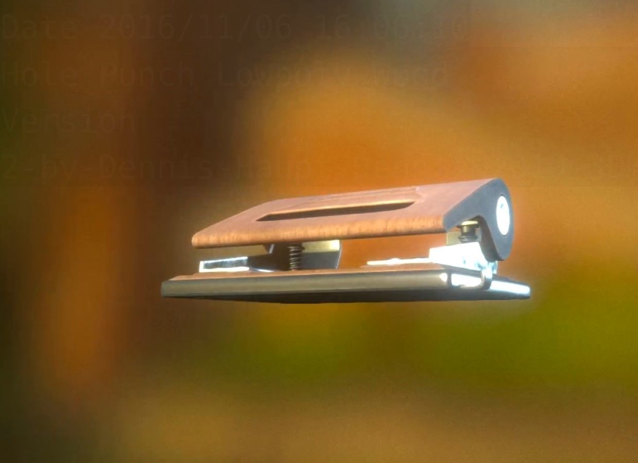 Hole Punch Wood Version 2 Rigged And Animated - Gameready - PBR Low-poly 3D model_52