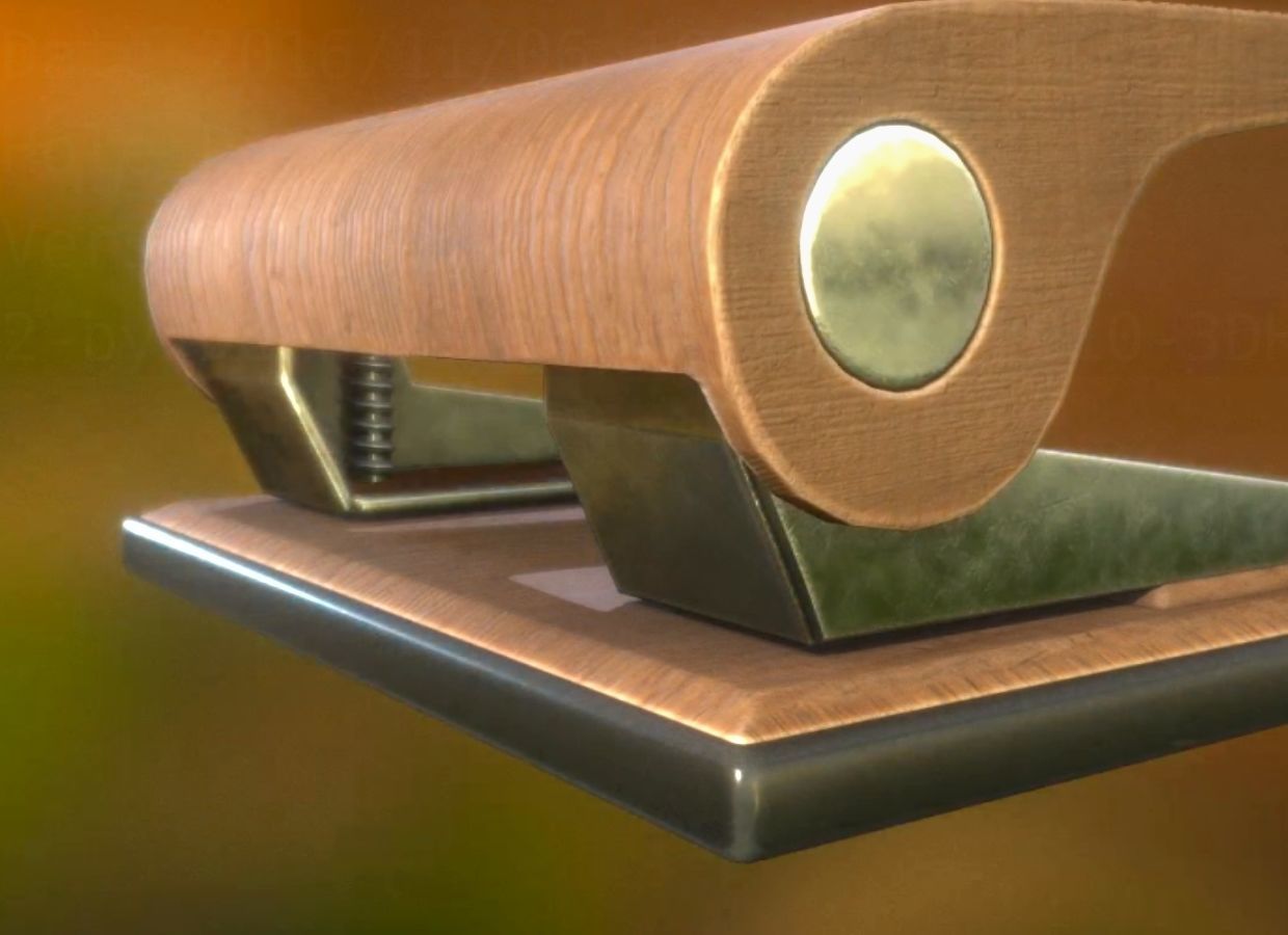 Hole Punch Wood Version 2 Rigged And Animated - Gameready - PBR Low-poly 3D model_21