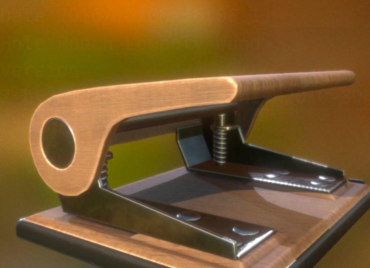 Hole Punch Wood Version 2 Rigged And Animated - Gameready - PBR Low-poly 3D model_54