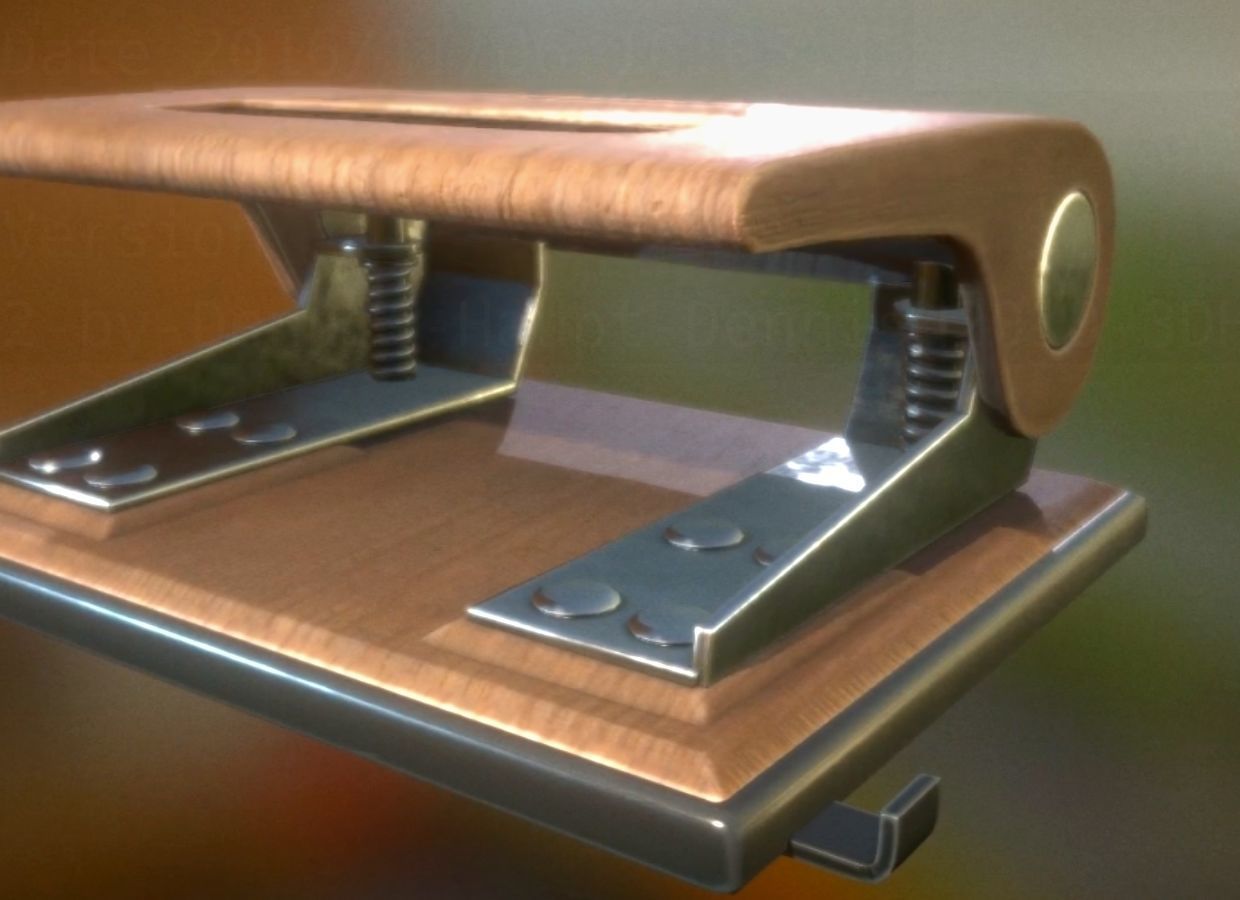 Hole Punch Wood Version 2 Rigged And Animated - Gameready - PBR Low-poly 3D model_3