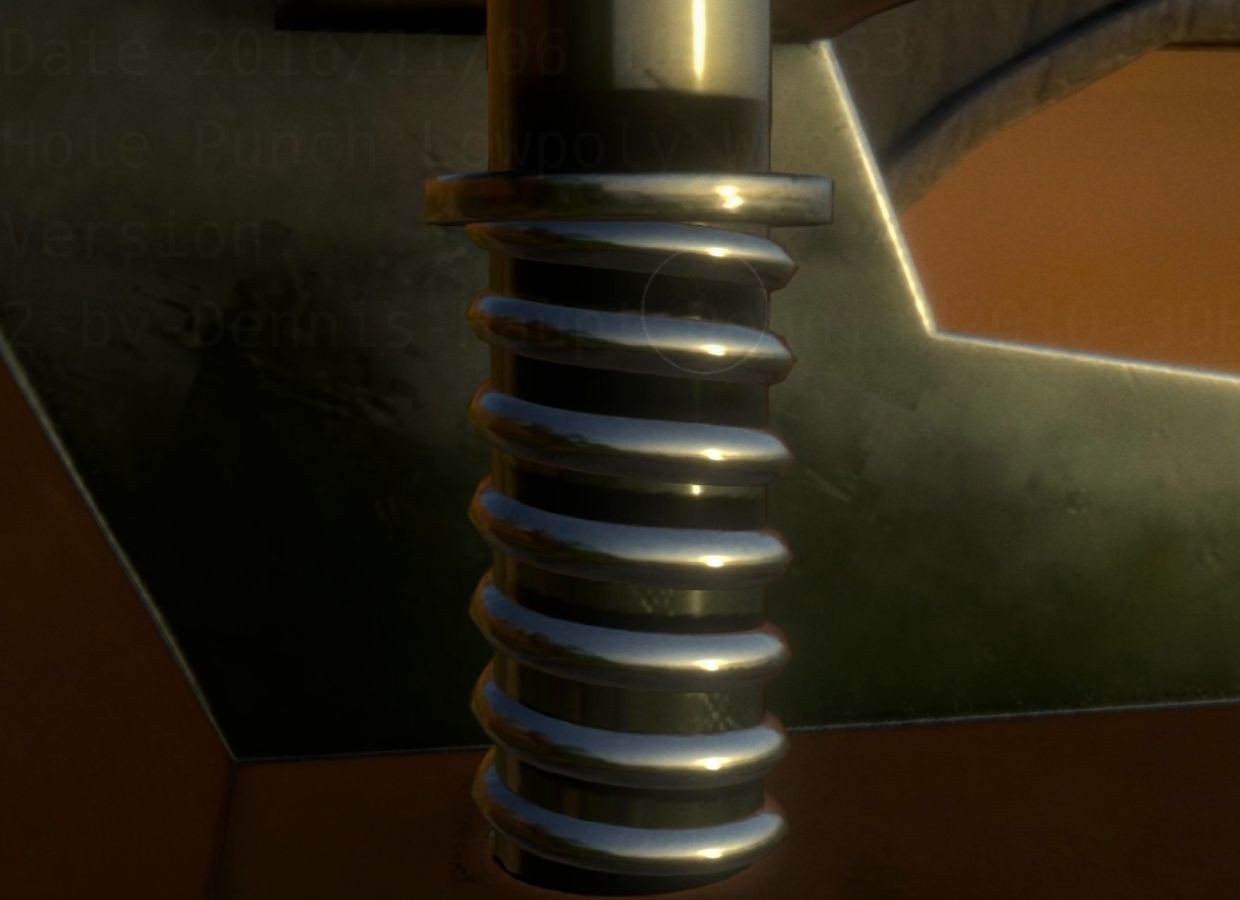 Hole Punch Wood Version 2 Rigged And Animated - Gameready - PBR Low-poly 3D model_30