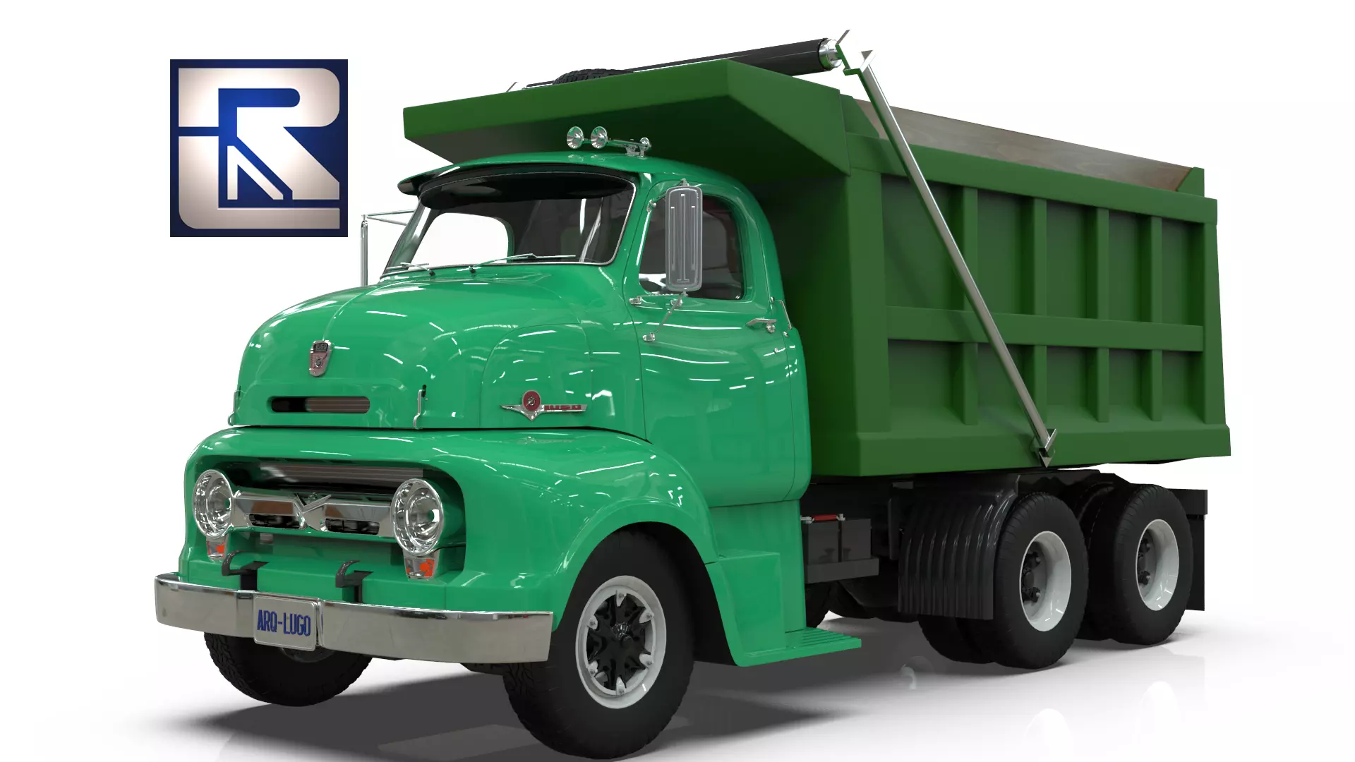 Vintage COE Tandem Axle Dump Truck 3D model
