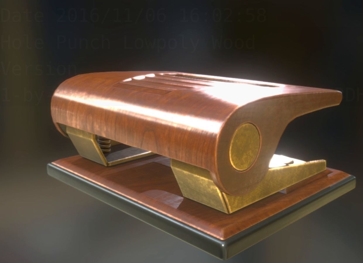 Hole Punch Wood Version 1 Rigged And Animated - Gameready - PBR Low-poly 3D model_41