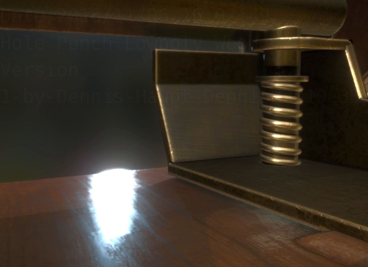 Hole Punch Wood Version 1 Rigged And Animated - Gameready - PBR Low-poly 3D model_30