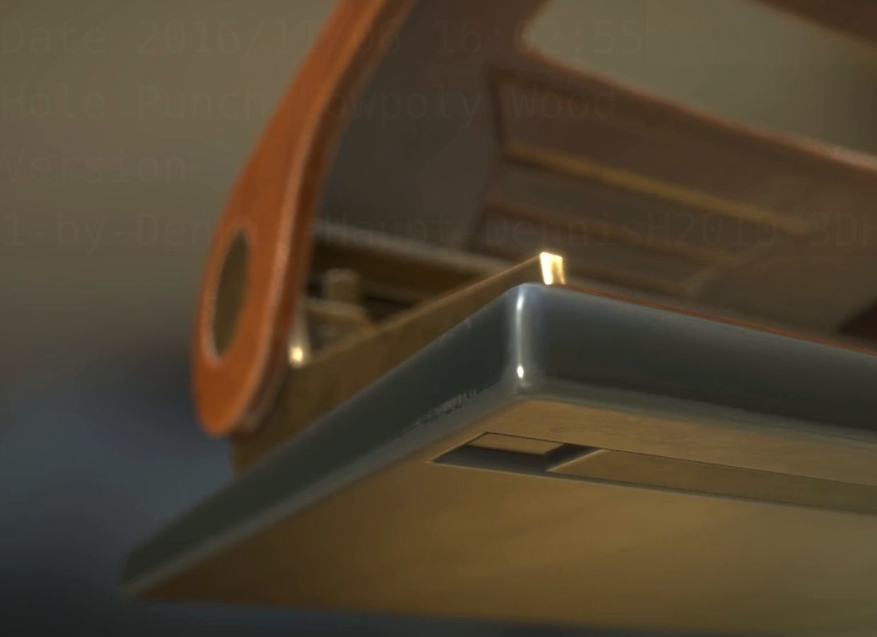 Hole Punch Wood Version 1 Rigged And Animated - Gameready - PBR Low-poly 3D model_46