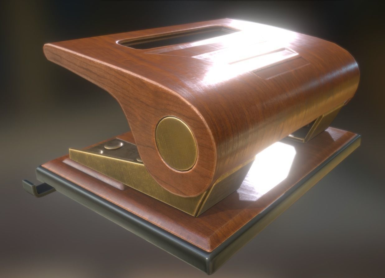Hole Punch Wood Version 1 Rigged And Animated - Gameready - PBR Low-poly 3D model_0