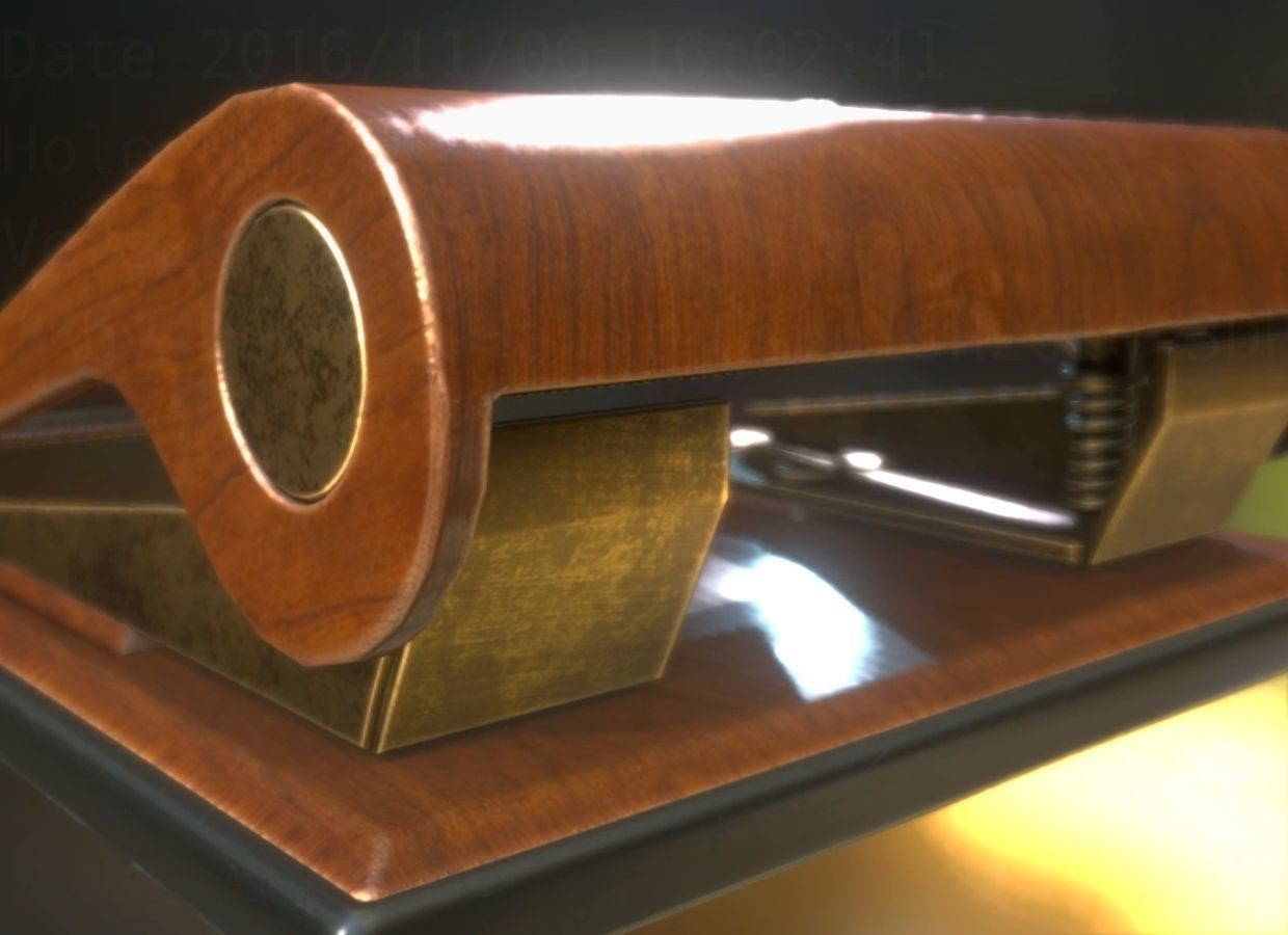 Hole Punch Wood Version 1 Rigged And Animated - Gameready - PBR Low-poly 3D model_10