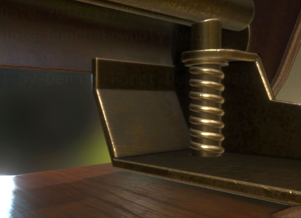 Hole Punch Wood Version 1 Rigged And Animated - Gameready - PBR Low-poly 3D model_35