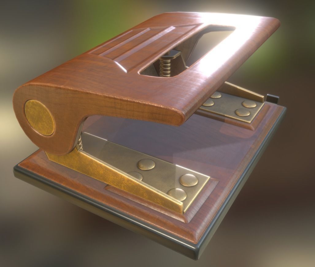 Hole Punch Wood Version 1 Rigged And Animated - Gameready - PBR Low-poly 3D model_4